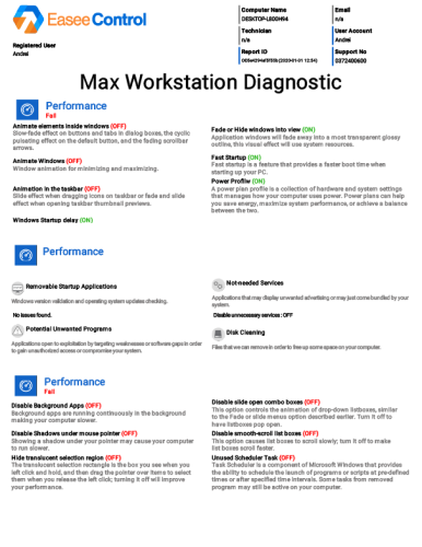 Complete System Software scan on Startup Apps, Potential Unwanted Programs and Not Necessary Service